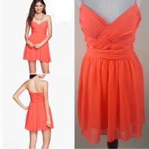 Hailey Logan by Adrianna Papell Peach Cutout Chiffon Cocktail Prom Dress Jrs 3/4